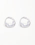 Swirling Sparkle Studs with Baguette CZ, Asymmetrical design