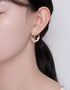 Swirling Sparkle Studs with Baguette CZ, Asymmetrical design