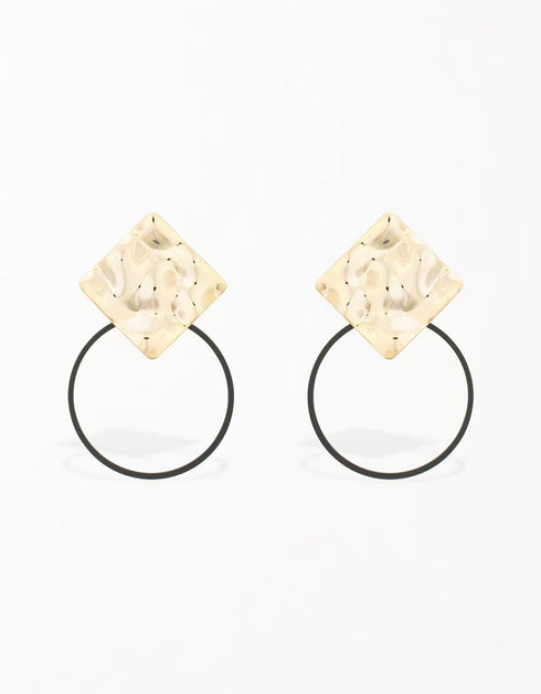 Geometric Elegance Resin Hoop Drop Earrings: Modern design