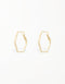 Soft Curve Hexagon Hinged Hoops - 18K Gold & Platinum Styles