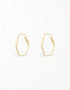 Soft Curve Hexagon Hinged Hoops - 18K Gold & Platinum Styles
