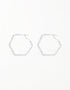 Soft Curve Hexagon Hinged Hoops - 18K Gold & Platinum Styles